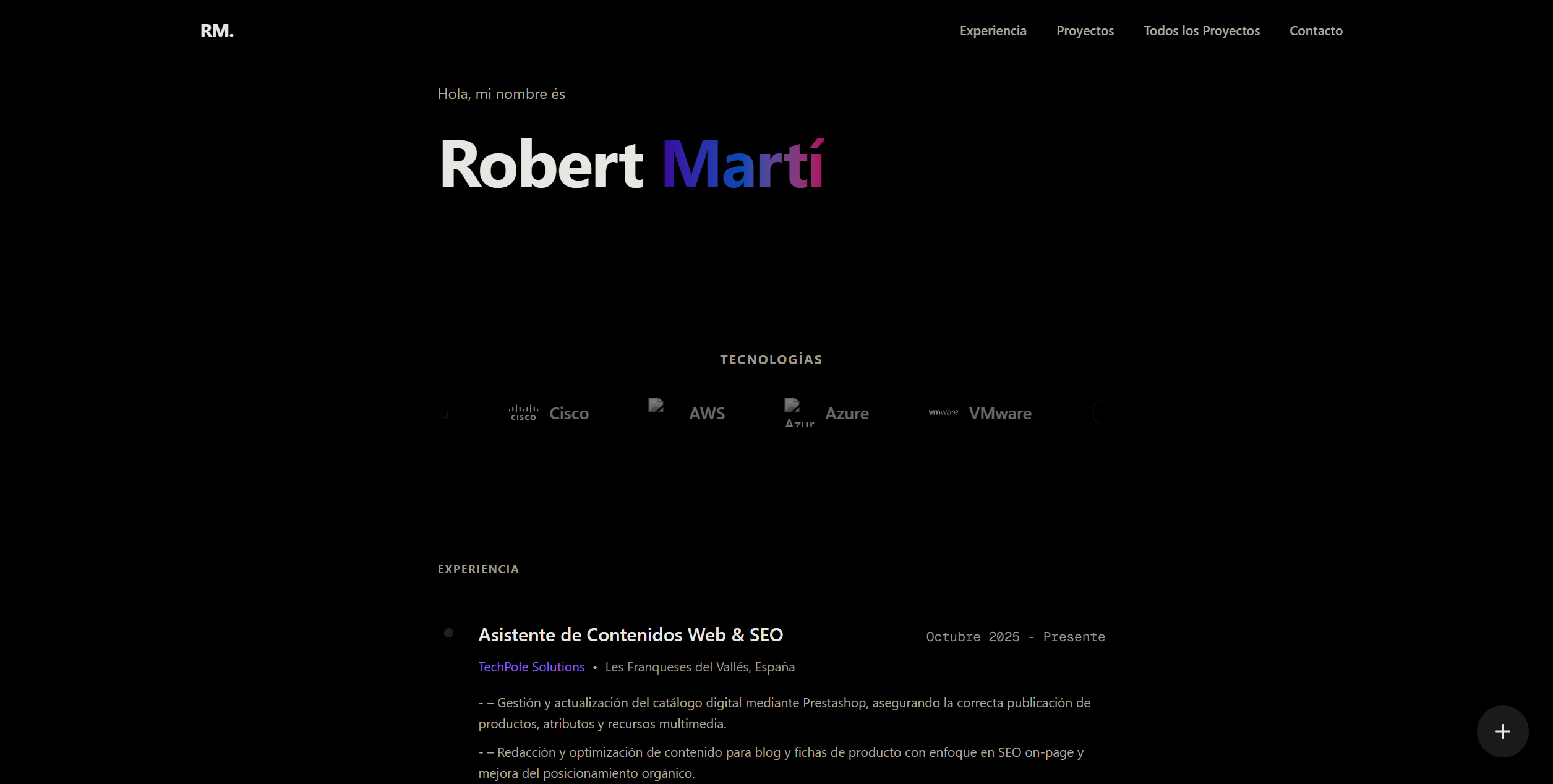 Previsualización del Portfolio de Robert Marti